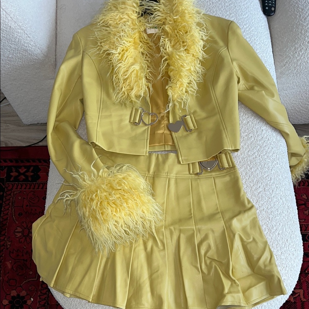 jyosei lemonade leather jacket & skirt set